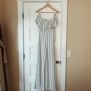 Forever 21 striped jumpsuit